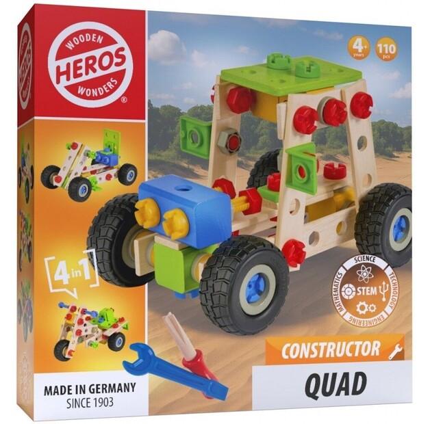 Конструктор деревянный Tactic Heros Quad 4в1, 110 деталей