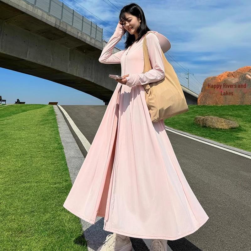 Женская облегающая куртка Ice Silk Sun Protection Jacket - длинная, легкая, с защитой от ультрафиолета на лето 2024 г.