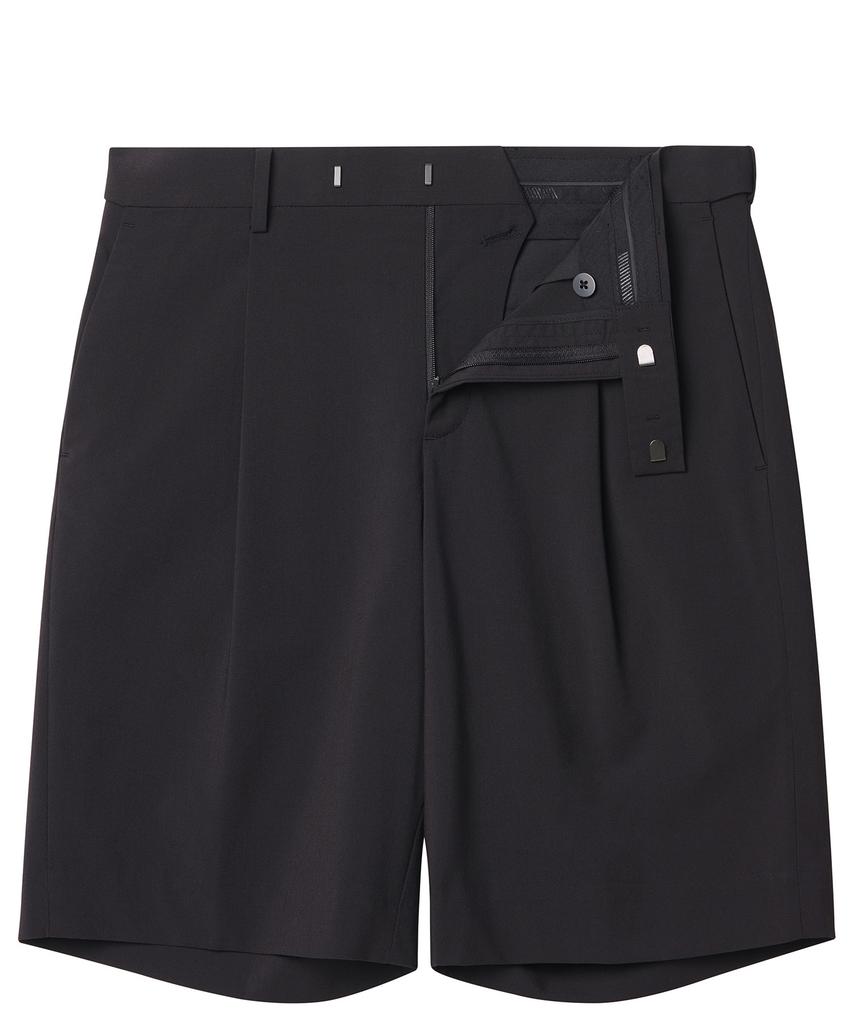 MUSINSA STANDARD [Cooltandard] Hidden Elastic Waist Half Slacks [Dark Gray]