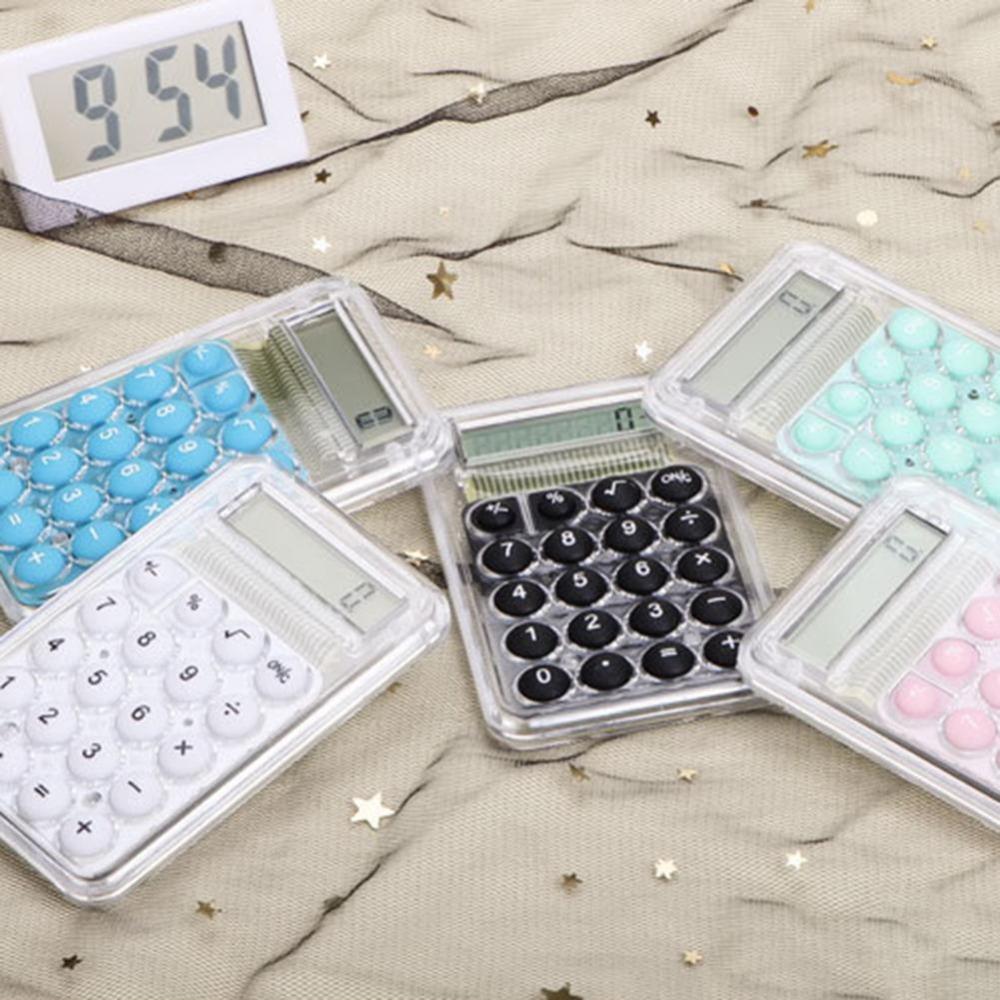 8-значный мини-прозрачный электронный калькулятор, широкоэкранный удобный расчет для офисной работы