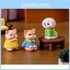 Adorable Resin Animal Figurines For Car Decor Cute Cat Pig Dog Desk Ornaments
