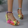 Luxury New Style Slope Heel Thick Sole Fish Mouth Sandals, Summer Trend Fashion High Heels, Casual and Versatile Color Sandals