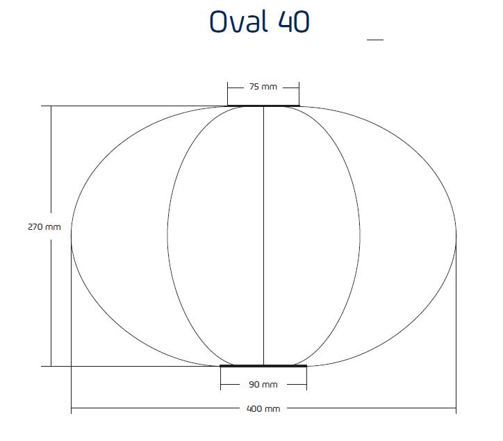 Solar Lantern Oval 40 Grey Blue