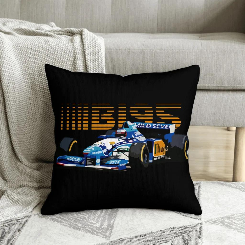 Michael Schumacher Benetton Hug Pillowcase F1 Car Racing Backpack Cojines Livingroom DIY Printed Chair Coussin Covers Decorative