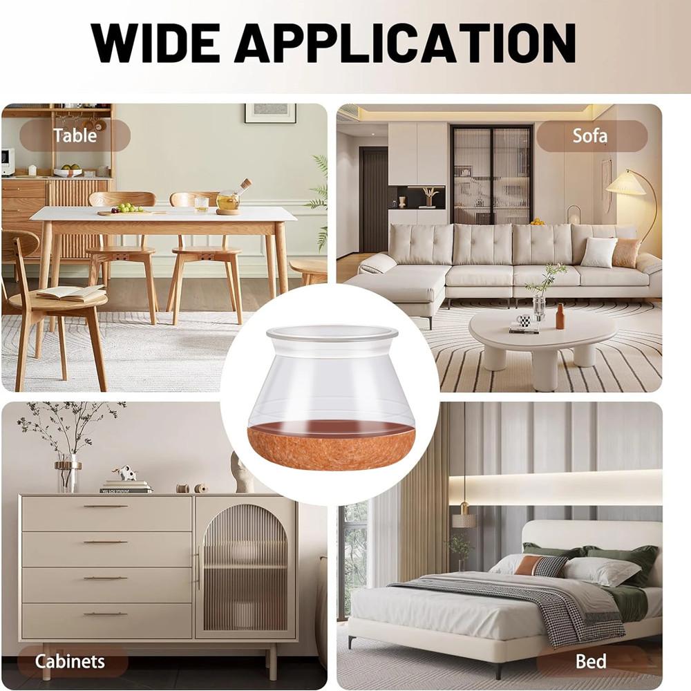 24 шт. Защитные накладки на ножки стульев, накладки на пол, силиконовые, бесшумные, прозрачные, устойчивые к царапинам накладки на ножки мебели