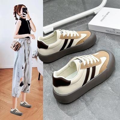 Женские модные кроссовки, уличные противоскользящие кроссовки из искусственной кожи, повседневные легкие кроссовки на толстой подошве для скейтбординга, прогулочные туфли на плоской подошве для женщин