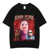 Смешная футболка John Pork Is Calling с принтом-мемом про свинью, хип-хоп, мужская мода, с коротким рукавом, оверсайз