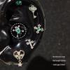 Sparkling Zirconium Titanium Heart & Cross Cartilage Ear Studs - Light Luxury Niche Jewelry