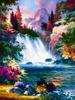 Коллекция алмазной живописи Дерево Зеленая вышивка крестом Река Водопад Пейзаж Домашний декор