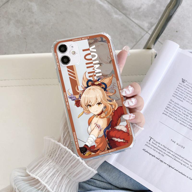 Прозрачный чехол для телефона с изображением аниме Genshin Impact для iPhone 13 12 Mini 14 11 Pro 7 8 X XR XS Max 5 6 6S Plus SE 2022 2020, матовый мягкий чехол