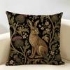 Boho Woodland Accent Animal Cushion Cover Natural Linen Organic Fabric Double-Sided Printing Breathable For Home Decor