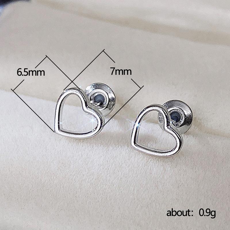 Xiaomi Huitan Chic Heart Stud Earrings for Women Ear Piercing Minimalist Exquisite Love Earrings Daily Wear Fashion Versatile Jewelry