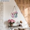 2D Flat 1pc Spring Pastoral Vase Aluminum Sign Round Decorative Hanging Ornament, Home Kitchen Garden Balcony Fence Decor, Gardening Studio Decor