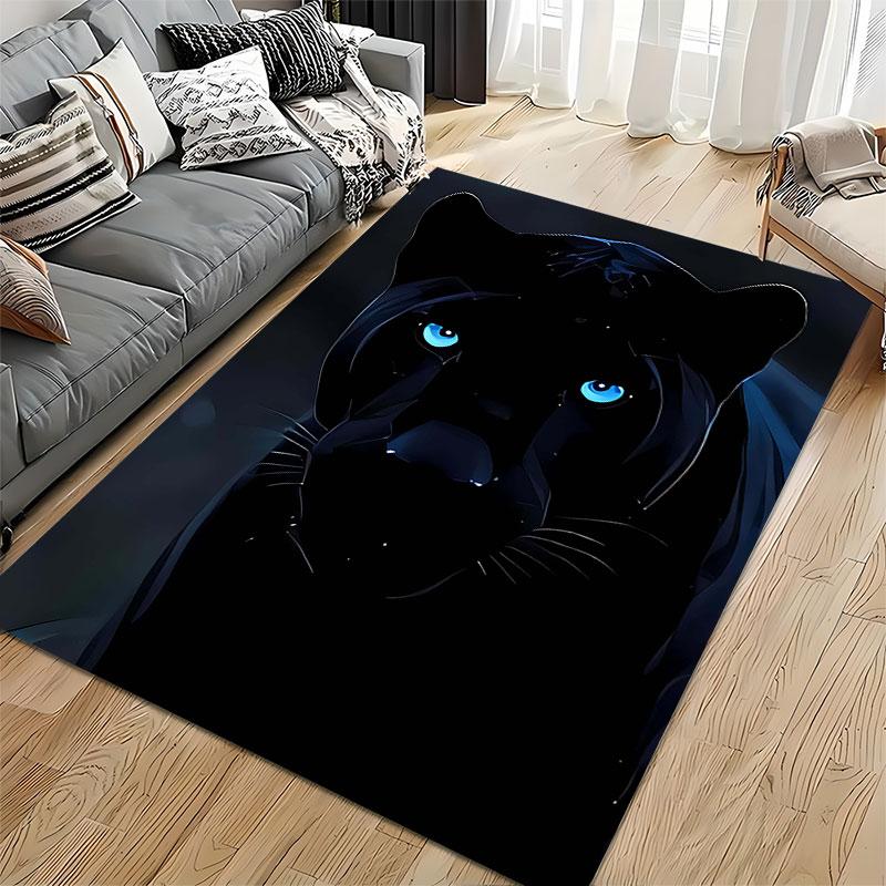 Black Panther with Blue Eyes suitable as a non-slip mat for the living room or bedroom sofa