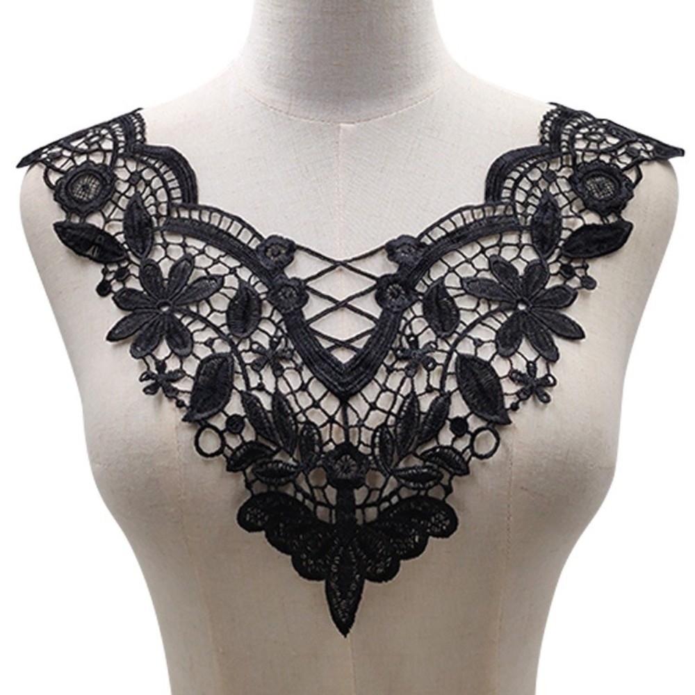 Handmade Embroidered Flower Collar Elegant Hollow Out Trim DIY Sewing Supplies