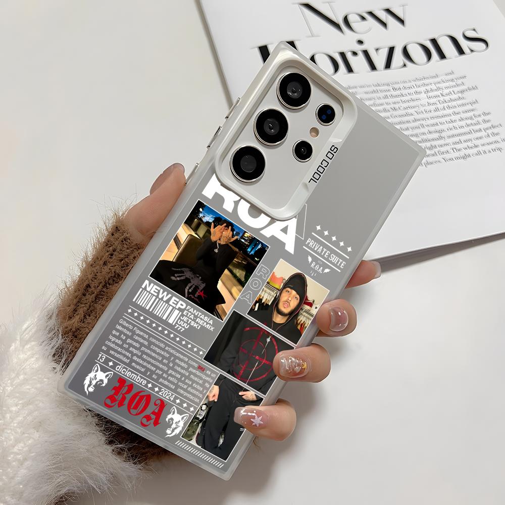 Rapper R-Roa Phone Case For Samsung Galaxy S25 Edge S24 S23 S22 S21 S20 Ultra Funda Silicone Silver Cover