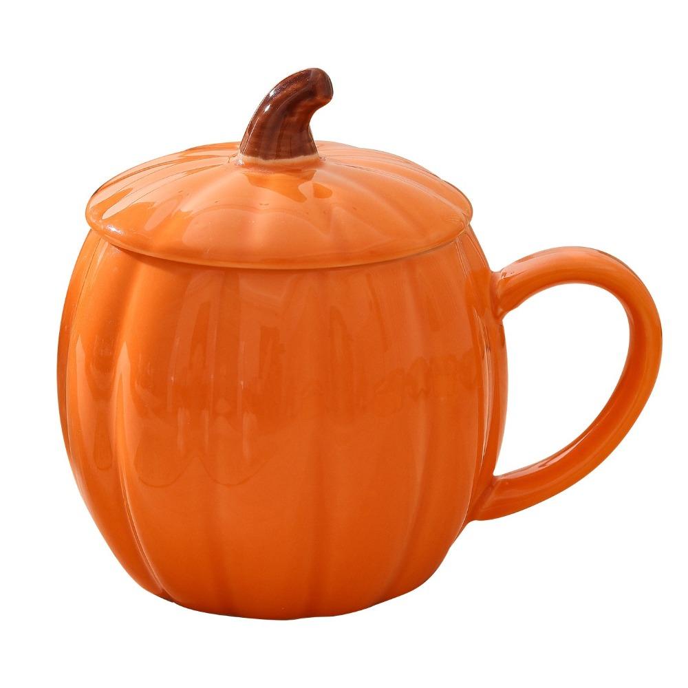 320ml Halloween Pumpkin Mug Dustproof Drink Mug Cute Ceramic Tea Cup Cafe