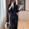 Женский короткий костюм: Новый осенний стиль, модный образ класса люкс, повседневная уличная одежда, элегантная профессиональная куртка