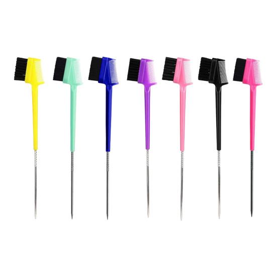 7/10 шт. Двойная стальная игольчатая щеточка для бровей с расческой, многофункциональная 3-в-1 кисть для укладки бровей, портативная дорожная женская косметика, инструменты для ухода