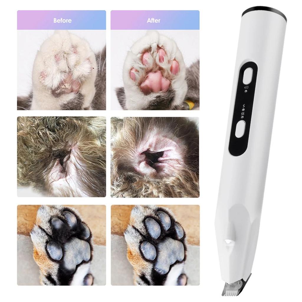 30ML USB Rechargeable Shaver Cat Ringworm Light LED Light Three-In-One Pet Electric Shaver Partial Hair Shaving