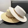 Casual Flat Top Hat Straw Buckle Hat New Visor Cap Summer