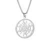 Six-pointed Star Array Hollow Retro Fashion Light Luxury Jewelry Pendant Necklace
