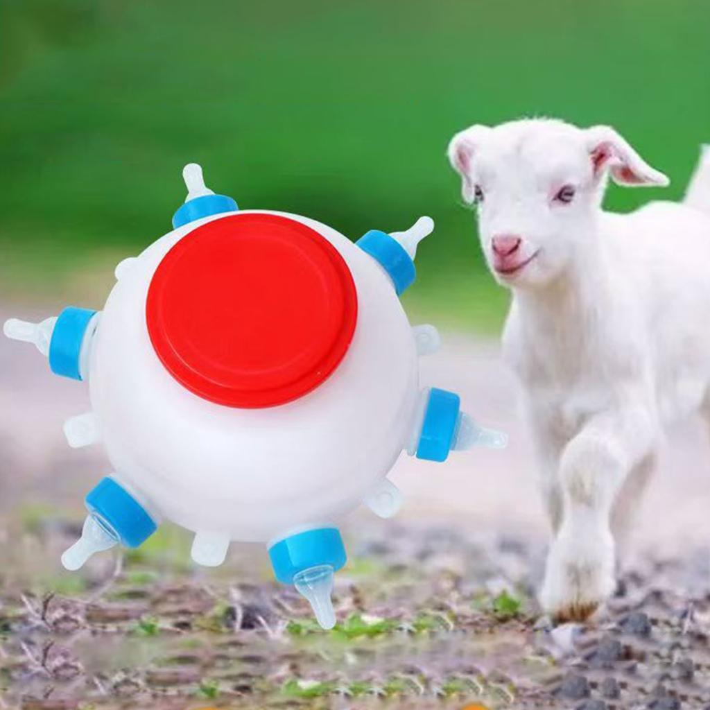 6-ти ниппельная подвесная кормушка-бутылка для ягнят, телят, поросят, прочный инструмент для кормления нескольких животных, оборудование для поения на ферме