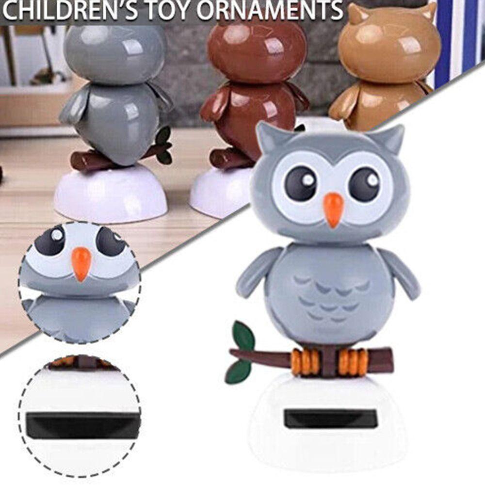 Decor Solar Powered Animal Shaking Head Toy Owl Dancing Doll Swinging Toy Car Ornament Decoration