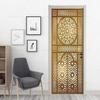 3D Geometric Door Sticker Self-adhseive Vinyl Full Door Wrap Cover Stickers Modern Abstract Geometry Wall Art Mural Decorations