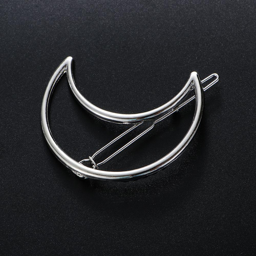 Ornaments Barrette Metal Hairpins Moon Circle Hairgrip Woman Hair Accessories Triangle Hair Clip
