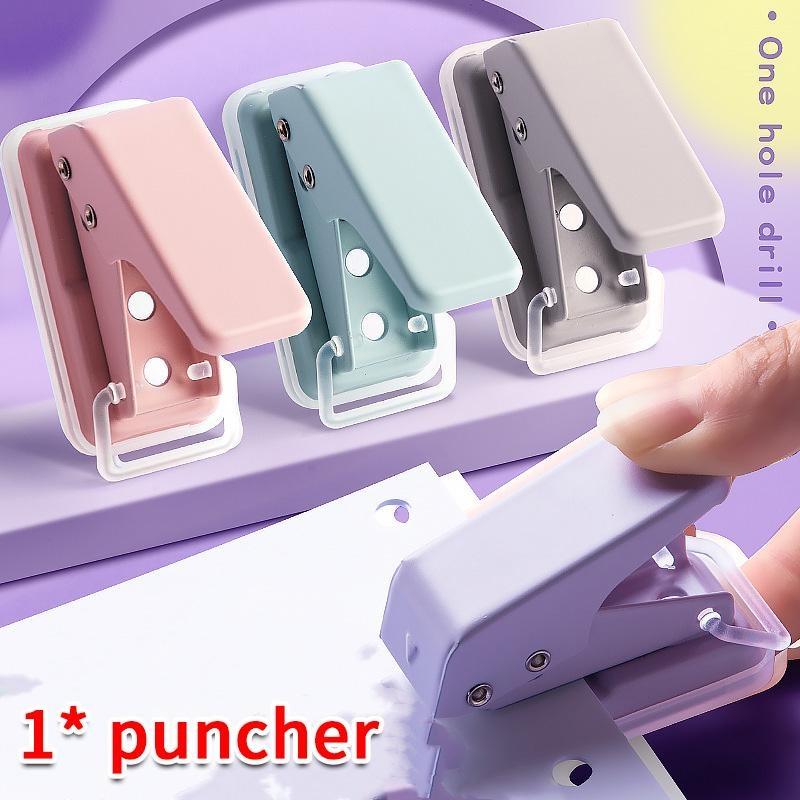 Mini Single Ring Hole Punch Round Hole Puncher Paper Punch Puncher for Card Hand Account Notebook School Office Supplies