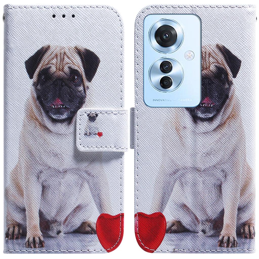 For Oppo Reno11 F 5G/F25 Pro 5G Phone Case Pattern Printing Stand Leather Shell