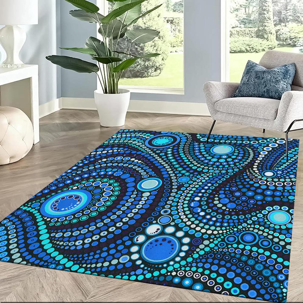 Aboriginal Art Dreamtime Floor Mats for Living Room, Bedroom and Room Decoration Are Suitable for Gifts.