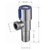 TLXT 304 Нержавеющая сталь Синий бриллиант Угловой клапан (2-Pack)