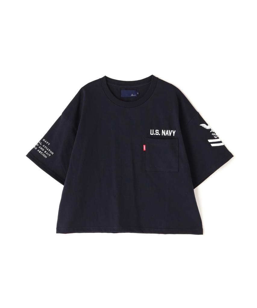 Avirex NAVAL POCKET SHORT T-SHIRT, Женская, Размер F 120, Темно-синий, 783-5935601