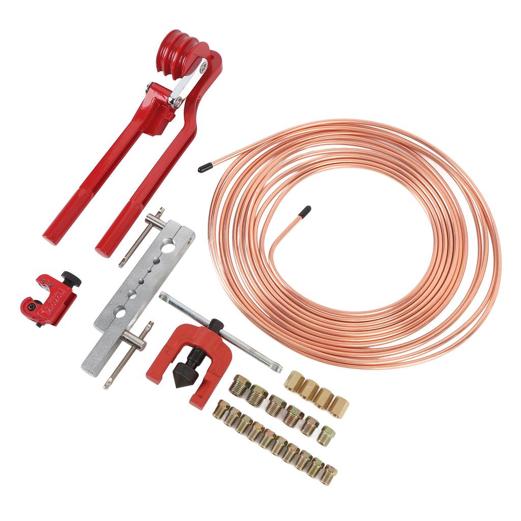 3 16 Inch Brake Line Kit Professional Copper Coated Brake Line Flaring Tool Kit for Most Hydraulic Braking Systems