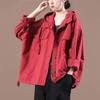 Women Jacket Coat Big Size Autumn Winter Vintage Female Outerwear Loose Big Size Long Sleeve Hooded Clothes
