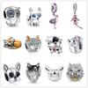 New Sparkling Owl Fox Dog Wolf Fish Hedgehog Charm Bead For Girl Fit Original Fashion Bracelet Diy Jewelry For Women Gift