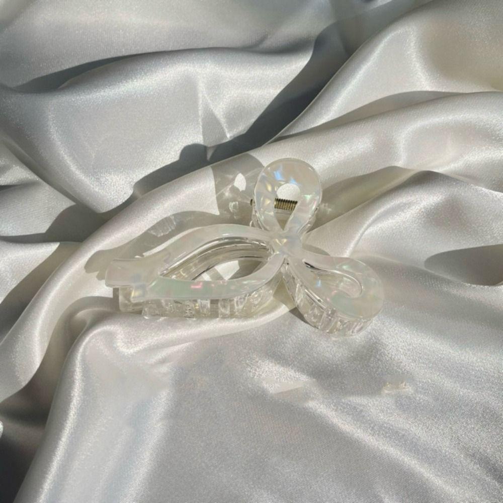 Colorful Acetate Grab Clip Korean Style Large Shark Clip Elegant Bow Hair Claw  Ladies