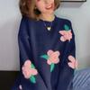 Flower Sweater Women Autumn Winter Warm Loose Soft Knitted Sweaters Female Pullover Sweaters Tops