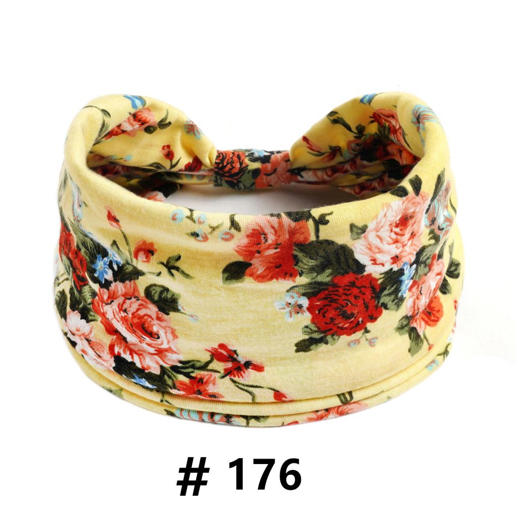 Бохо повязки на голову для женщин Хлопковые широкие повязки на голову Эластичная повязка для волос Нескользящая для тренировок Йоги Бега Тюрбан Головной убор Аксессуары для волос