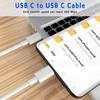 3x Câble Chargeur Type-C vers Type-C Blanc 1M pour Xiaomi Redmi Note 14 Note 13 Pro Note 13 5G Redmi 13C 14C