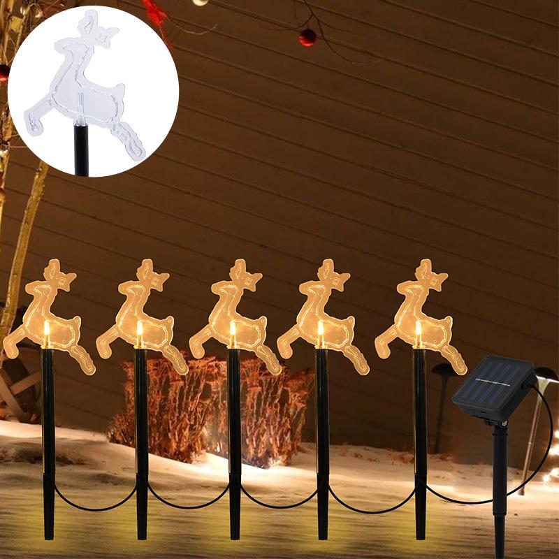 Светодиодные садовые светильники в виде рождественской звезды и снежинки на солнечной батарее