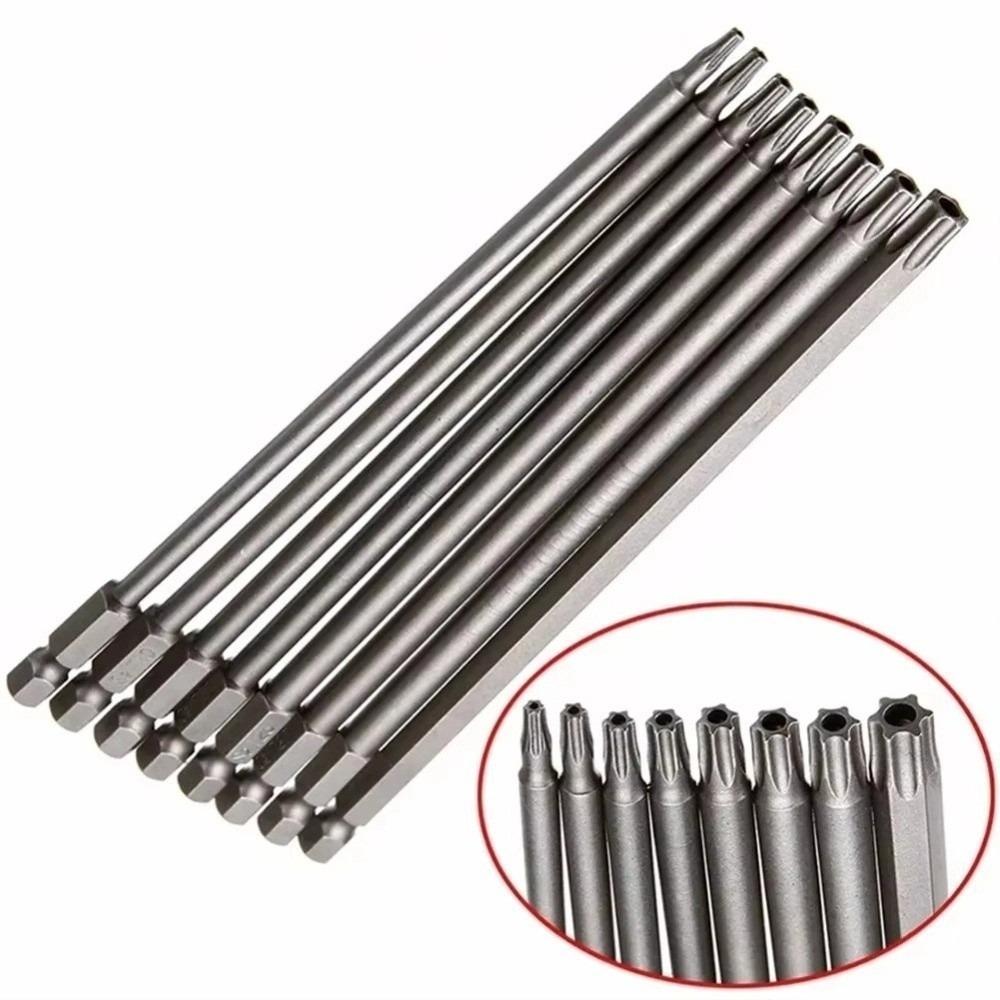 8PCS 100mm 150mm 200mm Torx Screwdriver Bit Set T8-T40 Bit Power Tool Parts Wrench Use