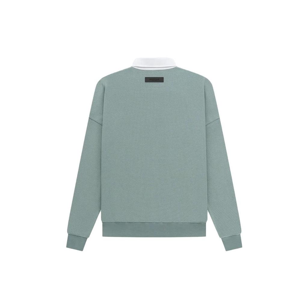 Fear of God Essentials SS23 Henley Rugby с логотипом Sycamore, рубашка поло с длинным рукавом, мужские топы, темно-синие FOG-SS23-056