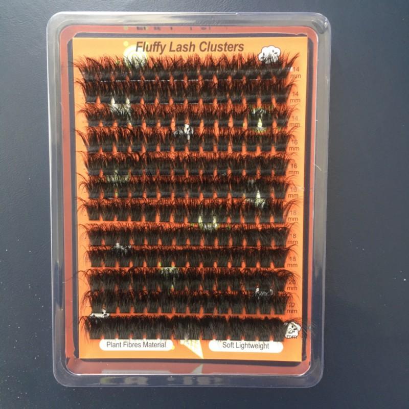 Russian Fluffy Curly Individual Lash Clusters 150P DIY Self-application False Eyelashes Dense Eye Makeup