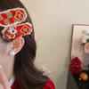 Hanfu Japanese Kimono Headwear Embroidery New Year Red Hairpin  Women/Kids