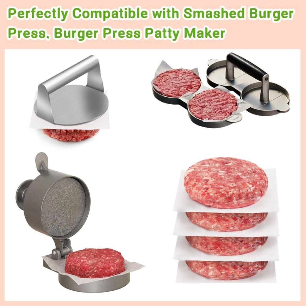 200Pcs Square/Round Sheets Hamburger Patty Paper Disposable Wax Paper Sheets Ground Beef
