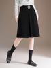 Elegant High-Waisted Woolen A-line Midi Skirt - Winter 2025