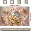 2D Pink Gold Unicorn Birthday Backdrop Rainbow Star Photoshoot Background